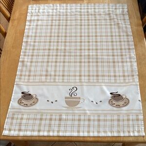 Plaid Coffee-Themed Kitchen Curtain Set